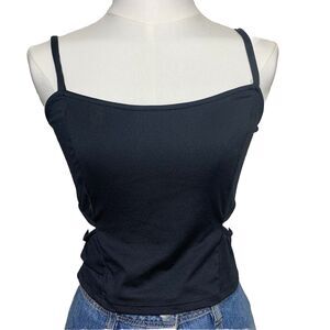 Emma & Sam Camisole Women Medium Black Side Cut Out Cropped Tank‎ Top K278 9879